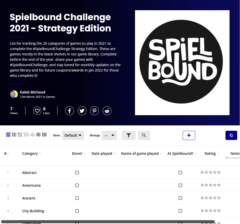 Spielbound Challenge Strategy Edition.