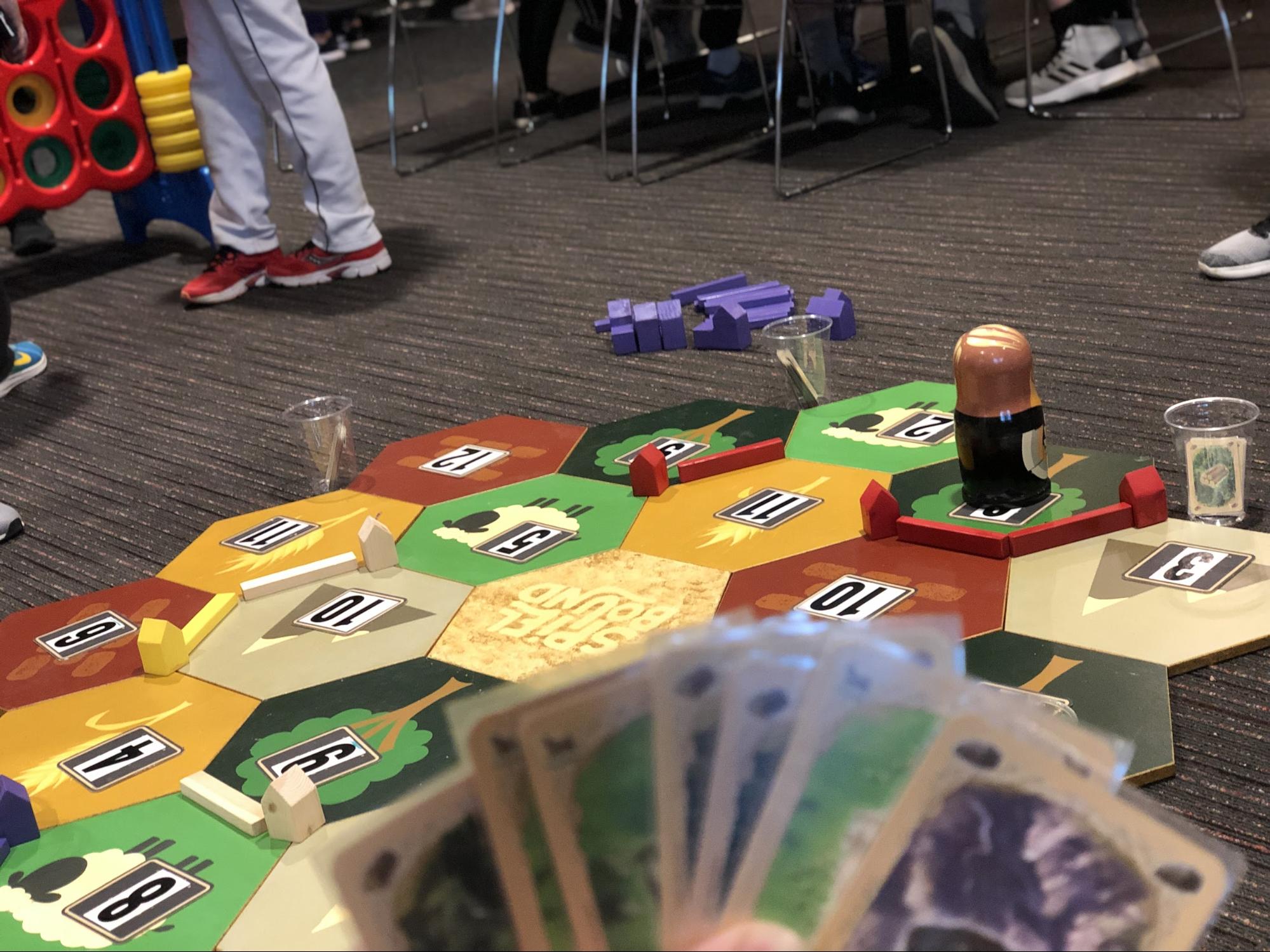 Giant Settlers of Catan at UNO’s “De-stress Fest” in April.